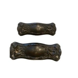 Antique ART NOUVEAU SILVER VANITY CLOTHES BRUSH Set of 2 w/ Cherubs Vintage
